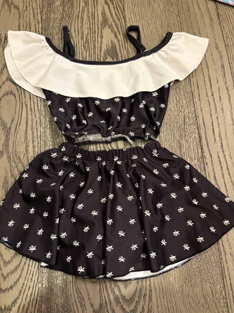 Black & White Ruffle Two-Piece Bikini